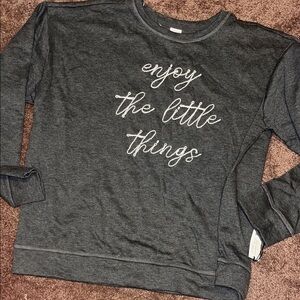 Gray Sweatshirt with Embroidered Print